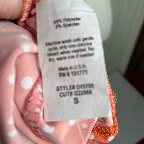 Gilli Orange Faux Wrap Dress with 3/4 Sleeves - Picture 6 of 6